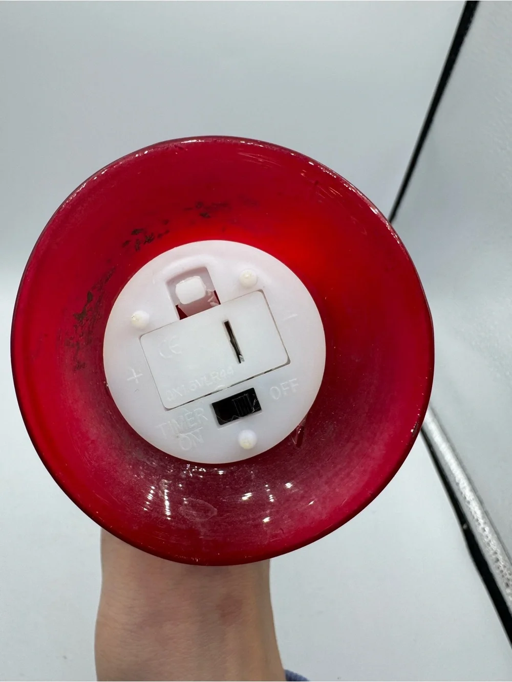 Pier 1 Glass Santa Light-Up LED with Timer 12